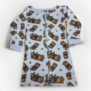 UPS Toddler Footed Pajamas 2T Blue Zip Up One Piece Sleeper